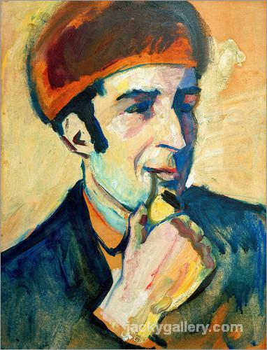 smoking, August Macke painting